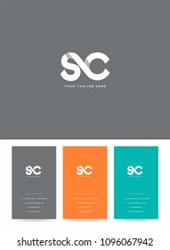 Letters S & C logo icon with business card vector template.
