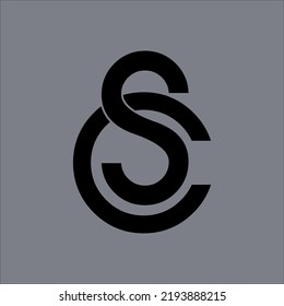 Letters S and C or SC monogram logo design in vector format