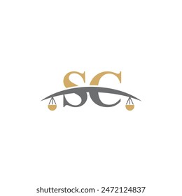 Letters S and C With Scale Logo Vector 100