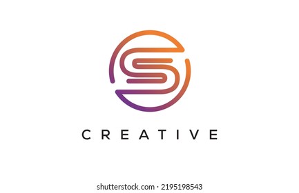 letters S Colored monogram, Modern logo typography. Colors  font alphabet creative art  rainbow typographic design