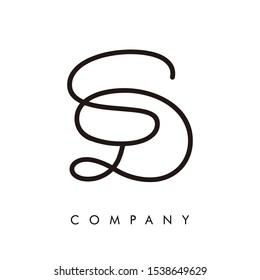 the letters S and D Large minimalist vector monoline