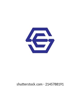 
Letters S and E hexagon simple symbol logo vector