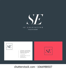 Letters S E, S & E joint logo icon with business card vector template.
