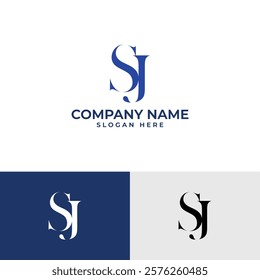 letters "S" and "J" elegantly intertwined. Conveys class, exclusivity, and a strong brand. serif font adds a touch of tradition and timelessness, for businesses in legal, financial, or luxury sectors