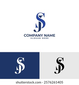 letters "S" and "J" elegantly intertwined. Conveys class, exclusivity, and a strong brand. serif font adds a touch of tradition and timelessness, for businesses in legal, financial, or luxury sectors