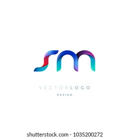 Letters S J, S & J logo, multi colour letters icon vector template.
