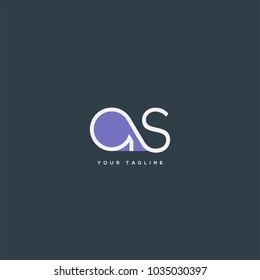 Letters A S, A & S joint logo icon vector template.
