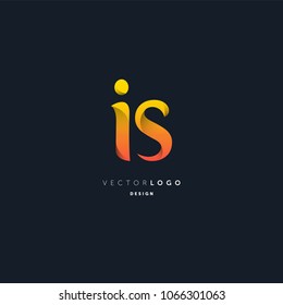 Letters I & S joint logo icon vector element.