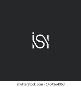 Letters I S I Joint logo icon vector element.