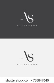 Letters A & S joint logo icon vector element.
