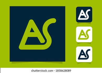 Cartas a y s o como diseño de logotipo de línea. Emblema lineal minimalista elegante. Símbolo gráfico del alfabeto para la identidad empresarial. UI como vector de diseño de icono de marca de letra. 