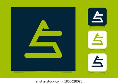 Buchstaben a und s oder als Logo-Design der Linie. Lineares minimales stylisches Emblem. Grafisches Alphabet-Symbol für die Unternehmensidentität. Benutzeroberfläche als Zeichenzeichen-Symbol-Design-Vektorgrafik. 