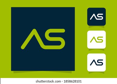 Buchstaben a und s oder als Logo-Design der Linie. Lineares minimales stylisches Emblem. Grafisches Alphabet-Symbol für die Unternehmensidentität. Benutzeroberfläche als Zeichenzeichen-Symbol-Design-Vektorgrafik. 