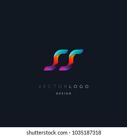 Letters S S, S & S logo, multi colour letters icon vector template.
