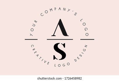 Buchstaben AS A S Logo als Briefmarke oder persönliche Unterschrift. Einfaches AS-Symbol mit Circular Name Pattern. Creative Vector Illustration mit Buchstaben A und S. 