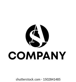letters A S logo vector design