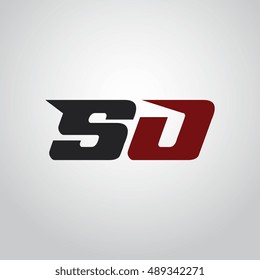 The letters S and O logo automotive black and red colored