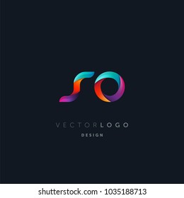 Letters S O, S & O logo, multi colour letters icon vector template.
