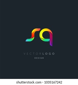 Letters S Q, S & Q logo, multi colour letters icon vector template.
