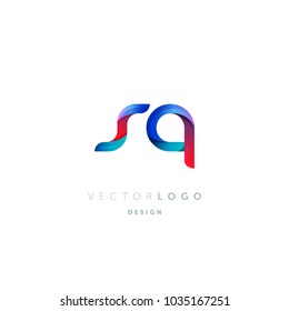 Letters S Q, S & Q logo, multi colour letters icon vector template.
