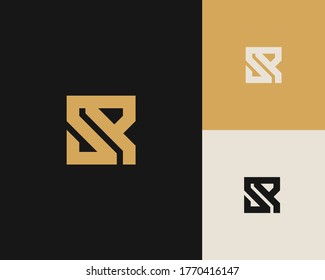 Letters S and R or SR line logo design. Linear minimal stylish emblem. Luxury elegant vector element. Premium business logotype. Graphic alphabet symbol for corporate business identity