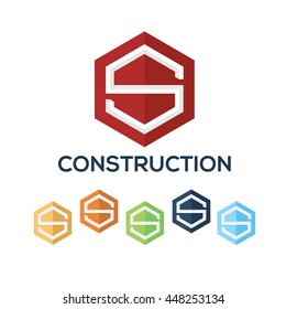Letters S set,Hexagon vector logo design template