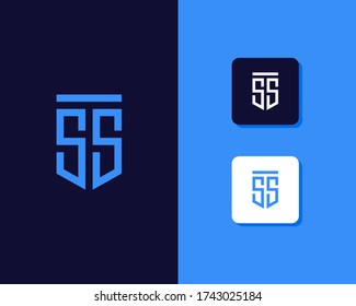 Letters S and S or SS line logo design. Linear minimal stylish emblem. Luxury elegant vector element. Premium business logotype. Graphic alphabet symbol for corporate business identity