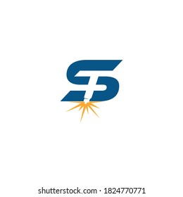 letters S & T welding tools, laser tools logo design industry icon logo inspiration 