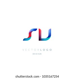 Letters S V, S & V logo, multi colour letters icon vector template.

