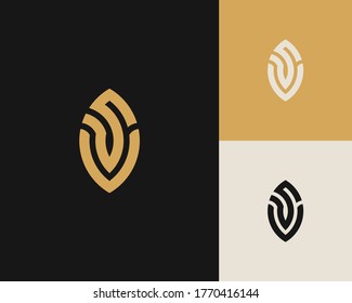 Diseño del logotipo de la línea de letras S y V o SV. Emblema lineal minimalista elegante. Elegante elemento vectorial de lujo. Logotipo de negocio premium. Símbolo gráfico del alfabeto para la identidad empresarial