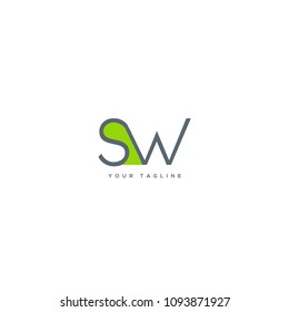 Letters S & W logo icon vector template.