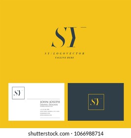 Letters S Y, S & Y joint logo icon with business card vector template.
