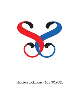letters s2 linked ribbon logo