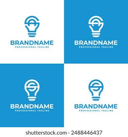 Letters SA Glühbirnen-Logo, geeignet für Smart Home Technologien Unternehmen
