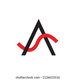 letters sa linked arrow design logo