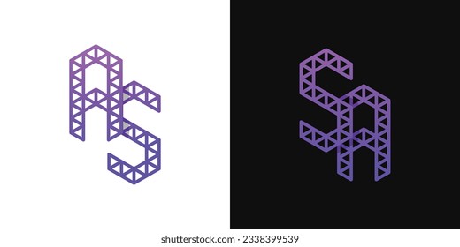 Logo-Set der Buchstaben AS und SA, geeignet für den Geschäftsbereich Polygon mit AS- und SA-Initialen.