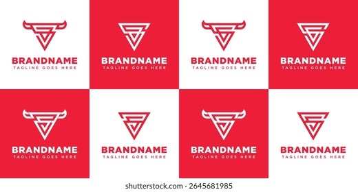 Letters SA AS SG GS Bull Triangle Logo, symbolizing strength, ambition, and stability
