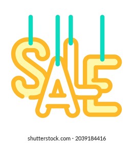 letters sales color icon vector. letters sales sign. isolated symbol illustration