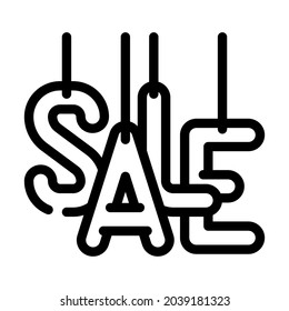 letters sales line icon vector. letters sales sign. isolated contour symbol black illustration
