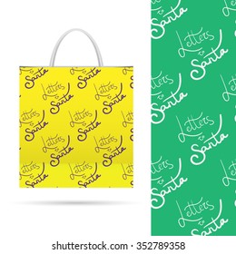 Letters to Santa. Holiday pattern over paper package.  Seamless pattern. Vector EPS File contains seamless patterns under clipping mask and in swatches.