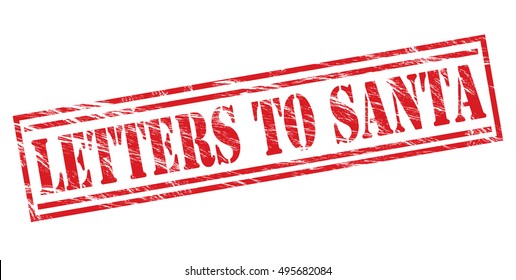 letters to santa red vector stamp on white background