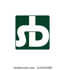 letters sb negative space design logo vector