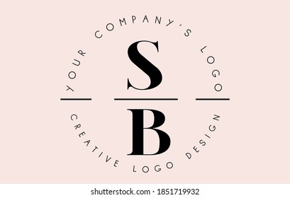 Letters SB S B Logo set as personal signature. Simple SB Icon with Circular Name Pattern. Creative Vector Illustration with letters S and B. 