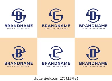 Buchstaben SB SC SD ZB ZC ZD Logo Monogramm, für BS CS DS BZ CZ DZ Initialen