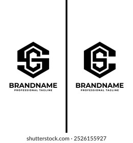 Letters SC and CS Hexagon Monogram Logo, suitable for business with SC or CS initials
