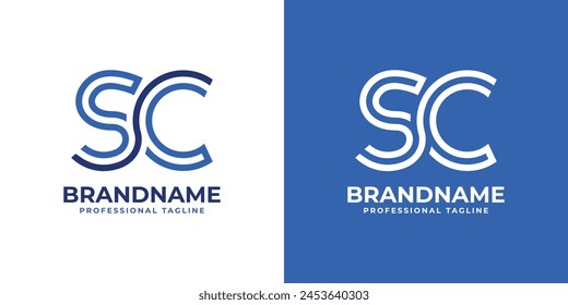 Letters SC Line Monogram Logo, suitable for business with SC or CS initials