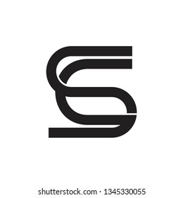 letters sc simple line geometric logo vector