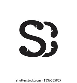 letters sc simple linked logo vector