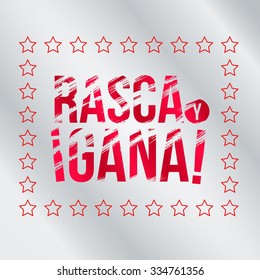 Letters scratch and win, text in Spanish â??Rasca y ganaâ?�. With effect from scratch marks. Suitable for scratch card game and win. vector