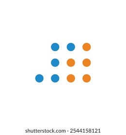 letters sd dots abstract colors logo vector 